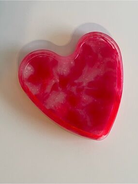 Handmade Heart-Shaped Pink Tie Due Resin Coaster/Trinket Dish